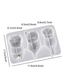 Diy 环氧树脂 3d 立体可爱小猫背钥匙扣笔筒石膏摆件硅胶模具 1 件