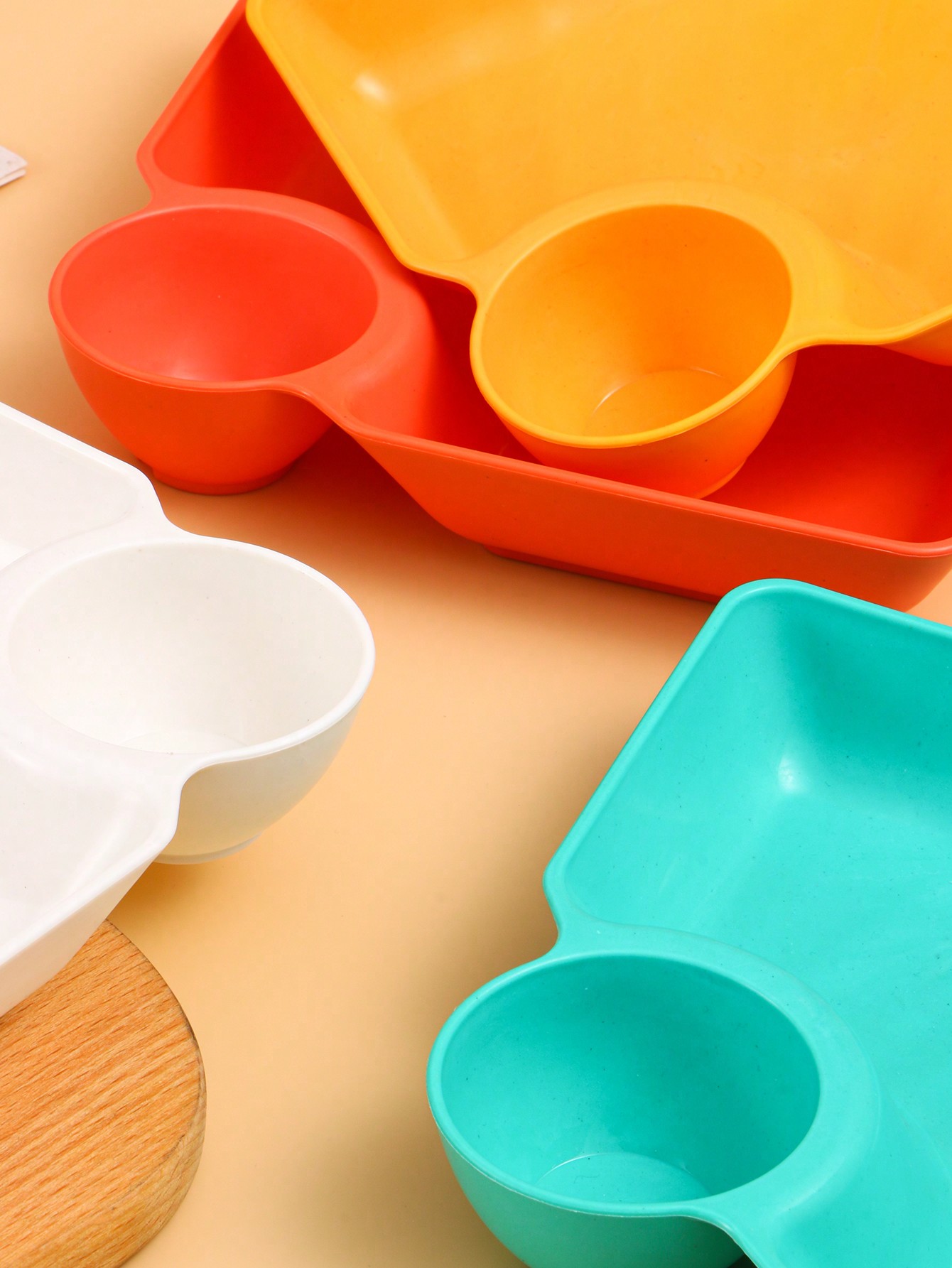 4 قطع/5 قطع صحون بلاستيكية لتقديم صلصات الغمس الخا...