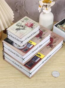 1pc Portable Key Lock Box, Hidden Book Deposit Box, Savings Box, Coin Holder, Home Security Box, Secret Storage Box, Money Box, Depository Box, For Storing Jewelry, Valuables, Halloween/Thanksgiving/Christmas Gifts - Beige - View 3