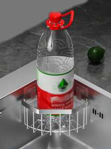 1入組掛式廚房籃子海綿架水槽盒子排水架無需鑽孔儲物架 - 黑色 - 查看 9