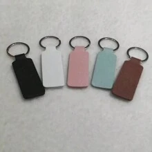 1 件 Pu 皮革鑰匙圈熱昇華空白鑰匙圈吊墜時尚復古汽車鑰匙圈裝飾品包皮夾吊飾配件 - 淺藍色 - 查看 1