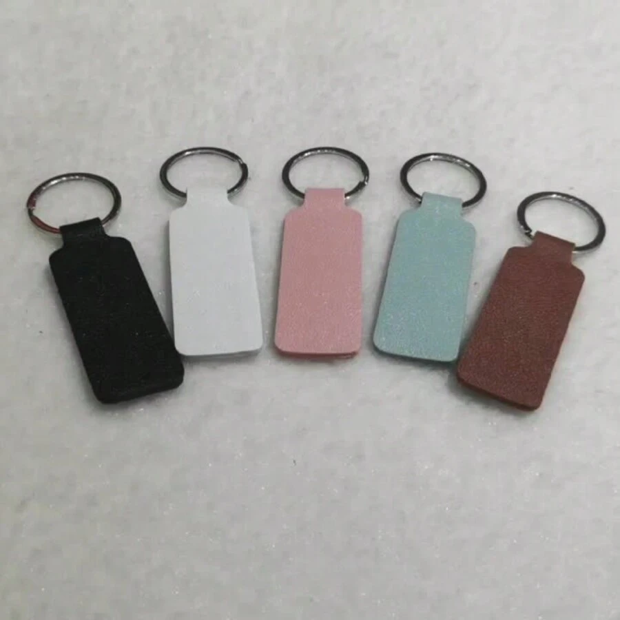 1 件 Pu 皮革鑰匙圈熱昇華空白鑰匙圈吊墜時尚復古汽車鑰匙圈裝飾品包皮夾吊飾配件 - 淺藍色 - 查看 1