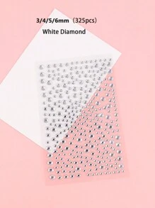 1片鑲嵌寶石貼紙自粘閃亮寶石珠寶貼紙,適用於頭髮、臉部、指甲、妝容、服裝、鞋子、包包diy裝飾 - 彩色 - 查看 4