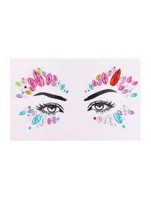 1pc European And American Festival Party Make-up Special Effect Eye/face Drop Rhinestone Stickers For Corners Of Eyes, Eyebrows And Forehead - Multicolor - View 6