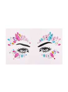 1pc European And American Festival Party Make-up Special Effect Eye/face Drop Rhinestone Stickers For Corners Of Eyes, Eyebrows And Forehead - Multicolor - View 2