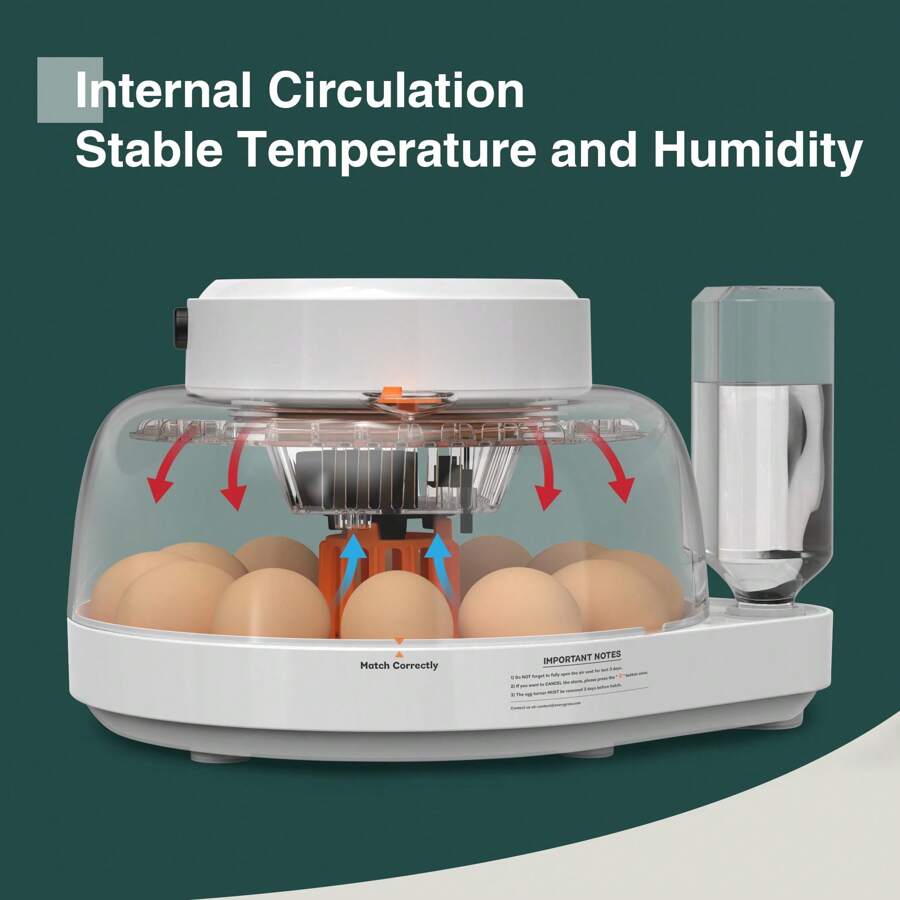 EVERYGROW 12 Egg Incubator for Hatching Eggs with Humidity Display