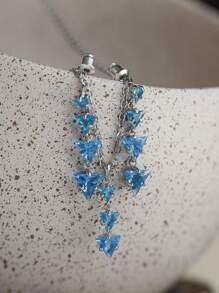 3 件組時尚歐美風格合金水鑽鎖骨鏈項鍊和耳釘,適合女士日常佩戴 - 首飾套裝 - 查看 10