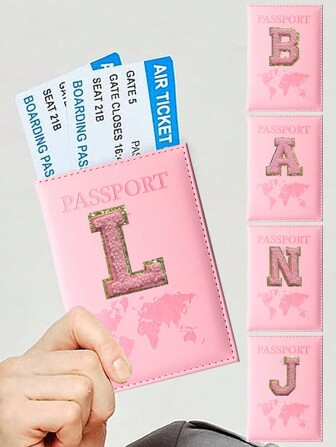 1 st. RFID Passhållare , Tunn Pass Plånbok , Läder Yta , Multi Funktionell Plånbok , Resa Passhållare , Söt Korthållare , För resan , För Flyg , För Tillbaka Till Skolan , Minimalist , Mode , Inledande brev , Karta mönster , För Unisex , Resa Tillbehör , Tillbaka Till Skolan grejer