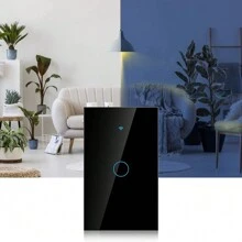 WiFi Smart Wall Light Switch, 2.4G WiFi Remote Control Highly Sensitive Touch Keys, Use With Smart Life/Tuya App, Compatible With Alexa/ Home/IFTTT - Black - View 4