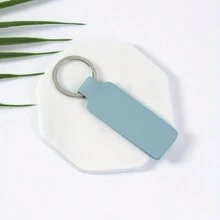 1 件 Pu 皮革鑰匙圈熱昇華空白鑰匙圈吊墜時尚復古汽車鑰匙圈裝飾品包皮夾吊飾配件 - 淺藍色 - 查看 4