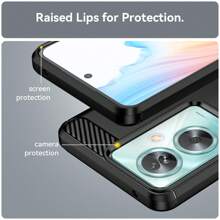 New Mobile Phone Case Compatible With OPPO A79 5G/A79/A78 5G/A78 4G TPU Soft Rubber Shell Phone Case - Brushed Texture, Press Button Sensitive, All-Inclusive Edge Higher - Black - View 6
