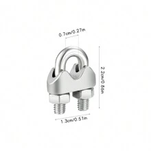 16 Pcs Wire Rope Clamps,M4 Wire Rope Cable Clip,Wire Rope Accessory Set,Stainless Steel U Bolt Saddle Fasteners,U Shaped Clamps for Wire Rope,Rigging Rope and Cable Rope - Silver - View 4