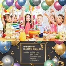 100 Globos Metálicos Decoración Para Fiestas, 10 Pulgadas - Multicolor - Ver 6