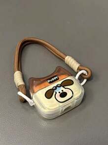 动物印花可爱棕色狗形耳机盒兼容 Airpods 1/2、Airpods Pro、Airpods 3、Airpods Pro（第二代） - 棕色 - 查看 3