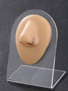 Nooxian 1 pieza Anillo falso de nariz con mariposa, cobre y circonita cúbica - Oro rosa - Ver 3