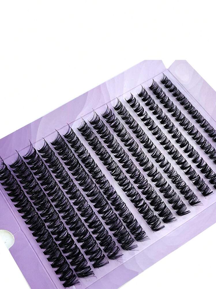 HBZGTLAD 280 Stück, 14 Reihen, 60/80 Stränge, 0,05 mm Kunstmarder Wimpern 9-16 mm gemischte Länge, 3D Russisches Volumen Einzelwimpern, Salon Make-up Schwarze Kunstwimpern in lila Box, Wimpernbüschel, Einzelwimpern, Wimpern, Kunstwimpern - Schwarz - Übersicht 2