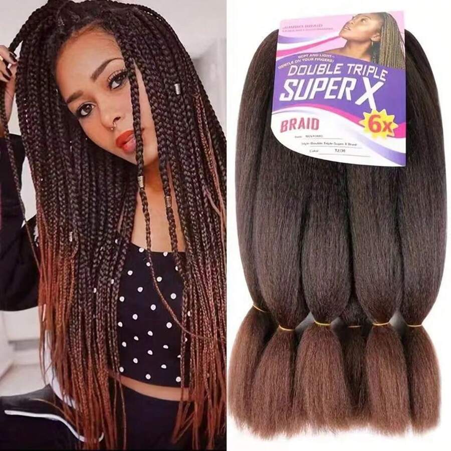 6 Pcs Super Jumbo Braid Hot Water Synthetic Jumbo Braiding Hair Extension For Senegalese Twist Box Braid