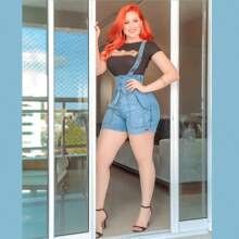 Women Denim Skirts - Màu xanh lam - Xem 4
