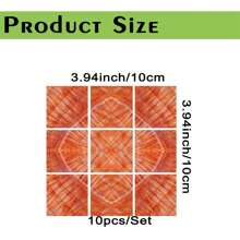 10 Bộ 5 Phong cách Ngói Hình dán Hoa Mẫu Retro Trở lại Splash Đối với Phòng bếp Phòng tắm Vinyl Không thấm nước Chiếc lò sưởi Hình dán Bóc Và Gậy Nghệ thuật Giấy dán - Nhiều màu - Xem 7