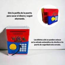 Alcancía electrónica, tipo caja fuerte con diseño de SuperMarioo. - Rojo - Ver 4