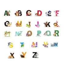 Cartoon Colorful Animals 26 Letters Alphabet Wall Stickers for Kids Rooms Home Decor Children Wall Sticker Nursery Room Decoration Accessories - Multicolor - View 4