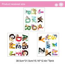 Cartoon Colorful Animals 26 Letters Alphabet Wall Stickers for Kids Rooms Home Decor Children Wall Sticker Nursery Room Decoration Accessories - Multicolor - View 3