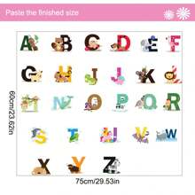 Cartoon Colorful Animals 26 Letters Alphabet Wall Stickers for Kids Rooms Home Decor Children Wall Sticker Nursery Room Decoration Accessories - Multicolor - View 2