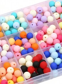 30入組8公厘亂色霧面亞克力圓珠,適用於項鍊和手鐲製作,手工藝用品 - 彩色 - 查看 5