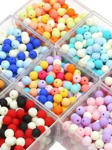 30入組8公厘亂色霧面亞克力圓珠,適用於項鍊和手鐲製作,手工藝用品 - 彩色 - 查看 2