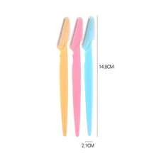 1pc Multicolor Stainless Steel Eyebrow Razor With Handle, Durable & Safe Brow Shaping Tool With Textured Blade - Multicolor - View 8