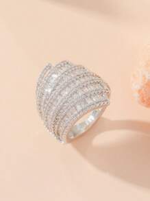Anillo zirconia cúbica - Plateado - Ver 11