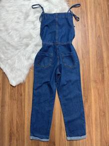 Women Denim Overalls & Jumpsuits - Rửa tối - Xem 4