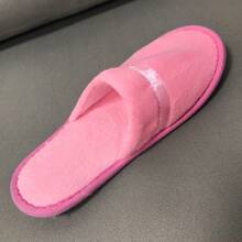 1pair Premium Coral Fleece Slippers For Star Hotels & Beauty Salons, Home Guests Use, Coral Fleece Slippers Can Be Washed - Pink - View 5