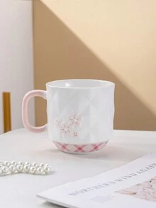 1 个 320ML 陶瓷杯，创意日式樱花设计，适合家庭、办公室、情侣、儿童 - 粉紅色單杯 - 查看 5