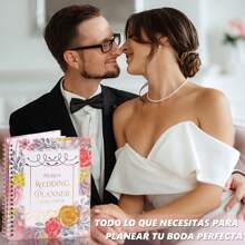 Wedding Planning Book, Wedding Planner With Tabs And Storage Pockets, Wedding Notebook And Calendar Checklist, Engagement Gifts For Women - Pink - View 5