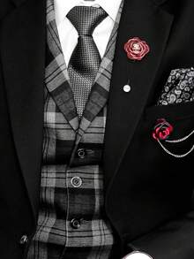 時尚男士花式裝飾胸針瀑布短針,配珍珠在派對上展現時尚造型 - 粉色 - 查看 9