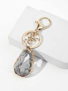 珍珠和水晶吊墜鑰匙圈