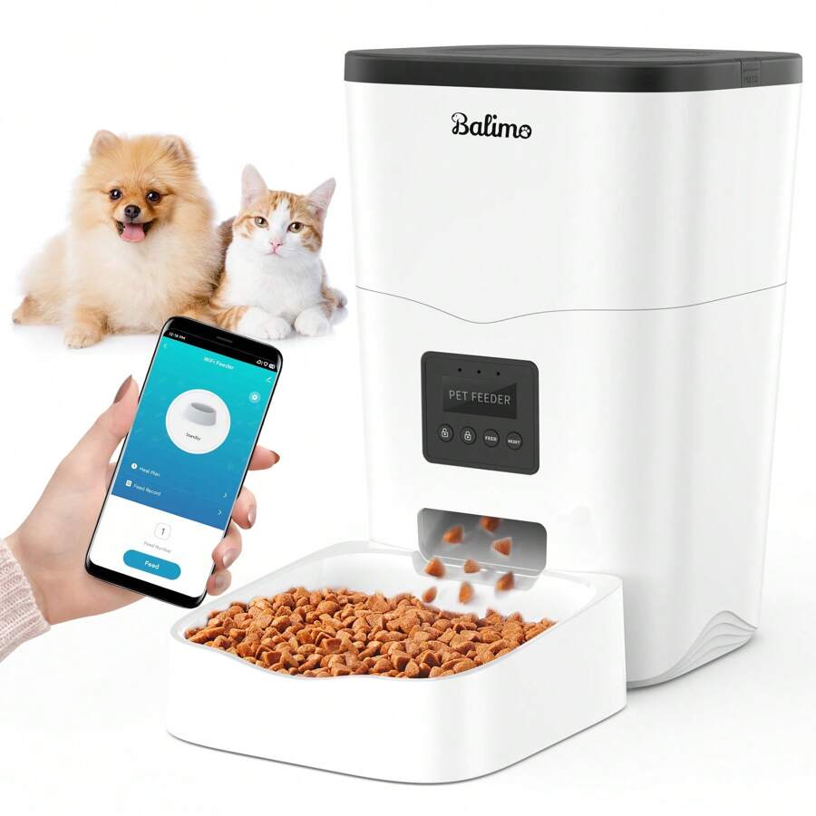 Balimo Automatic Cat & Dog Food Dispenser 3L 2.4G WiFi With Timer And APP Remote Control Max.10 Meals/Day - 白色 - 查看 1