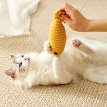 寵物玩具貓咬玩自娛性布魚造型 - 黃色 - 查看 4