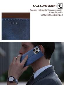 keyunfei 牛皮纹理卡槽支架钱包式翻盖手机壳，兼容苹果 17/14 Pro Max/16E、三星 Galaxy A34 5G/Note20/S20 FE、POCO X4PRO 5G、红米 Note 12 4G、荣耀 X7A 4G、P30 Lite - 寶藍色 - 查看 8