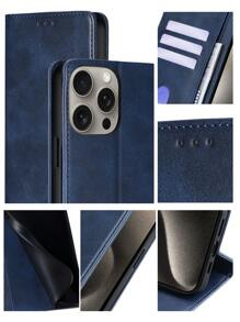 keyunfei 牛皮纹理卡槽支架钱包式翻盖手机壳，兼容苹果 17/14 Pro Max/16E、三星 Galaxy A34 5G/Note20/S20 FE、POCO X4PRO 5G、红米 Note 12 4G、荣耀 X7A 4G、P30 Lite - 寶藍色 - 查看 3