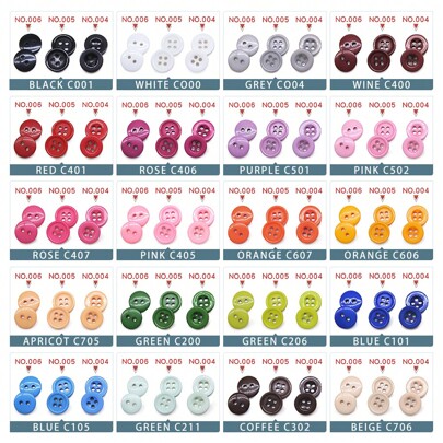 SEMINI 100pcs/lot Resin Sewing Button Round 9/10/11mm Sew On Button Accessories Handmade Children Button Crafts DIY