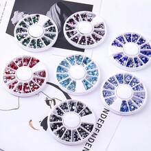 12 隔層轉盤盤美甲 玻璃鑽 美甲鑽 美甲珠寶鑽 美甲貼紙鑽 - 彩色 - 查看 7