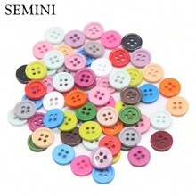 SEMINI 100入/批樹脂縫扣,圓形9/10/11mm縫扣,縫扣配件手工兒童縫扣手作diy - 9mm NO006(100顆) - 查看 6