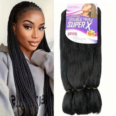 6 件超巨型辮子熱水合成巨型辮子接髮適用於塞內加爾扭盒辮子