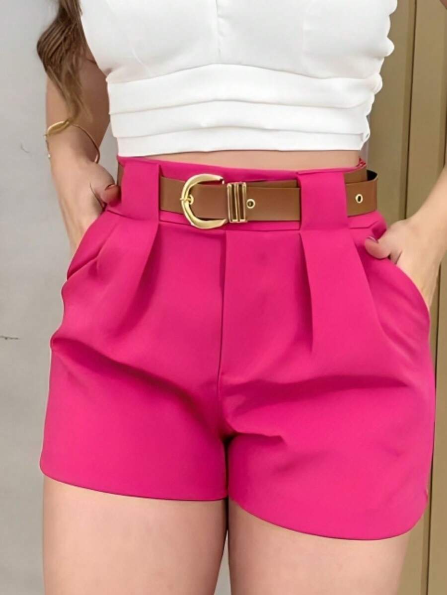 Women Shorts - 玫紅色 - 查看 1