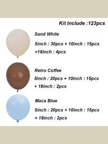 125 Peças Conjunto de Guirlanda e Arco de Balões nas Cores Areia, Azul e Vintage Café, Adequado para Festa de Aniversário, Casamento, Chá de Bebê, Decoração Doméstica