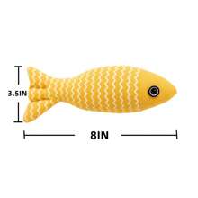 寵物玩具貓咬玩自娛性布魚造型 - 黃色 - 查看 2