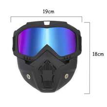 Motorcycle Helmet Driving Goggles With Detachable Face Shield, Removable Face Mask Goggles, Visor With Mouth Filter And Adjustable Non-Slip Strap, Motocross Accessory - 彩色 - 查看 2