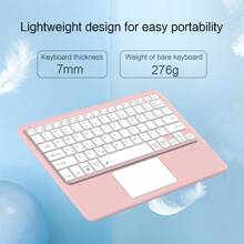 1 件粉色触摸板无线键盘阿拉伯语西班牙语葡萄牙语法语德语韩语键盘适用于平板电脑 iPad 可充电 11.5 英寸~12.9 英寸触控板键盘适用于 iOS Android Windows 适用于 Surface 平板电脑手机蓝牙键盘便携式轻量键盘 - 粉色 - 查看 4